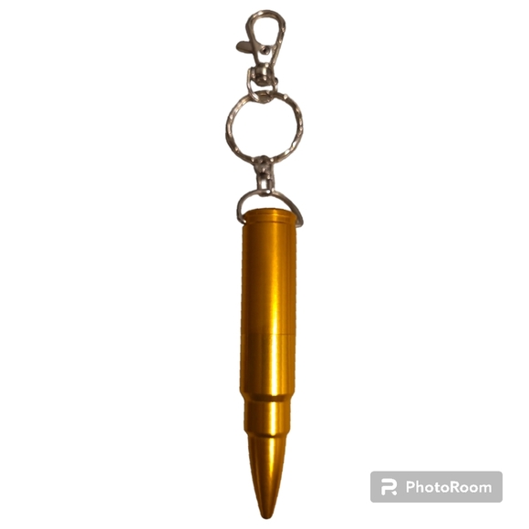 independent Other - Keychain Bullet NWT Bag Charm. With Stash Spot! Gold Tone